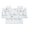 24 Ring Display Set - White Leatherette