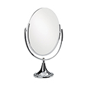 Double-Sided Chrome Oval Mirror - Round Base