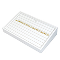 White Leatherette Stackable Jewelry Tray - 8 Bracelets