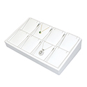 White Leatherette Stackable Jewelry Tray - 8 Pendants