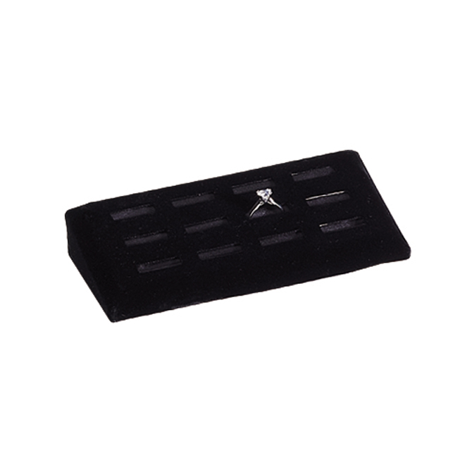 12 Ring Block Black Velvet Packaging Display Showcase Window Displays