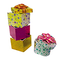 Assorted Shaped Hat Boxes - Star Foil Pattern
