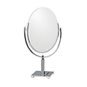 Double-Sided Chrome Oval Mirror - Square Base