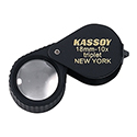 Kassoy 10x Hastings Triplet Loupe with Rubber Grip - Black