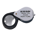 Kassoy 10x Hastings Triplet Loupe with Rubber Grip - Chrome