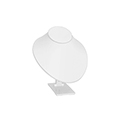 White Leatherette Display Bust with Adjustable Stand