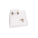 Earring/Ring Stand - White Leatherette