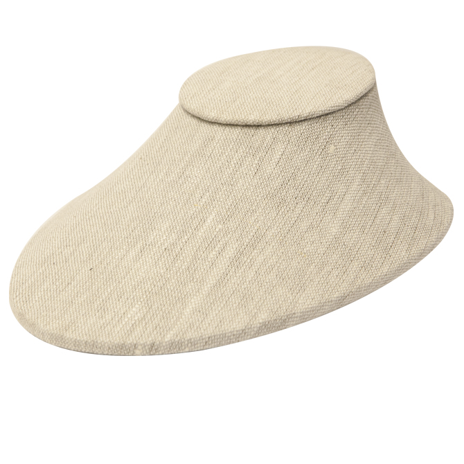 Dual Neck Form with Easel Back Natural Linen Kassoy Jewelry Supply
