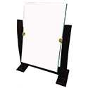 One Sided Rectangular Mirror with Darkwood Stand