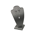 Steel Gray Leatherette Display Necklace and Earring Stand