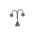 Steel Gray Leatherette Display Lamp Style Earring Holder