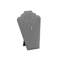 Steel Gray Leatherette Display Necklace Display