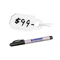 White Plastic String Jewelry Tags with Kassoy Fine-Point Pen