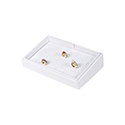 White Leatherette Stackable Jewelry Tray - 18 Ring Clips